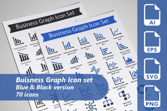 Business Graph Icon Set: Graphics and Icons for Digital Sellers