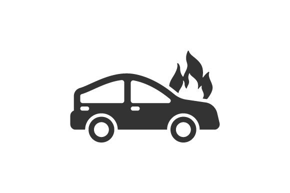 Car Fire Crash Icon: Graphics and Icons for Impact
