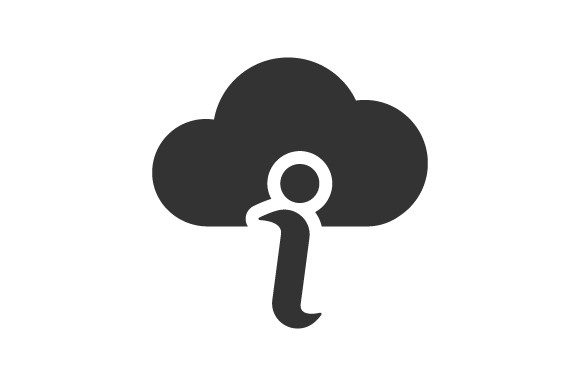 Cloud Info Icon for Graphics and Icons