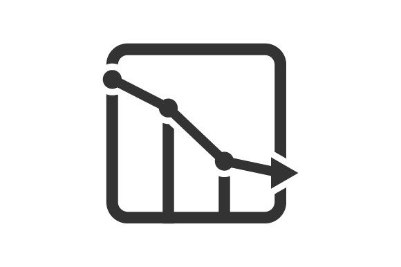 Downward Graph Icon: Graphics and Icons for Real Projects