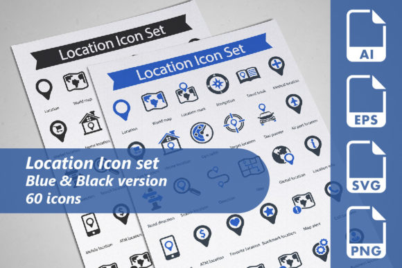 Location Icon Set for Graphics and Icons