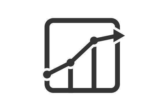 Upward Graph Icon for Graphics and Icons