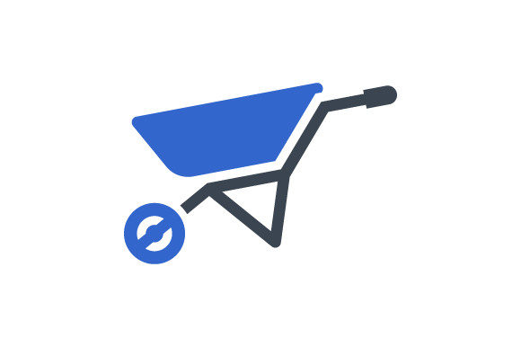 Wheelbarrow Cart Icon for Graphics and Icons