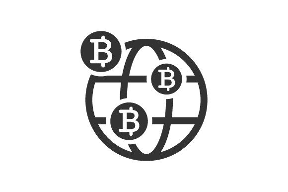 Worldwide Bitcoin Icon: Graphics and Icons for Modern Design